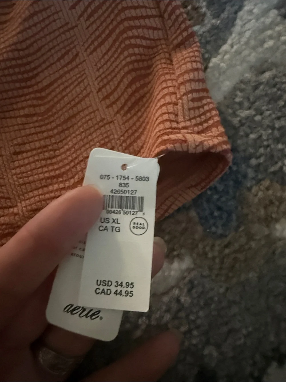 aerie real good swim set top size L and High-Rise Brief size Xl Set in Rust